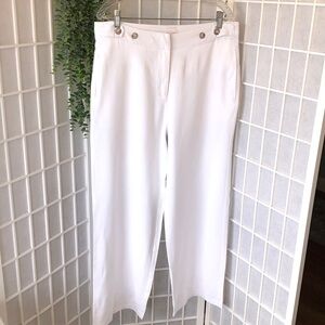Zac & Rachel white Rayon & Linen Blend Wide Leg Pants, Size 10.